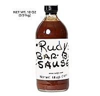 Vista 2 de Rudy's Bar-B-Q Sause Botella de vidrio de 18 oz (Original)