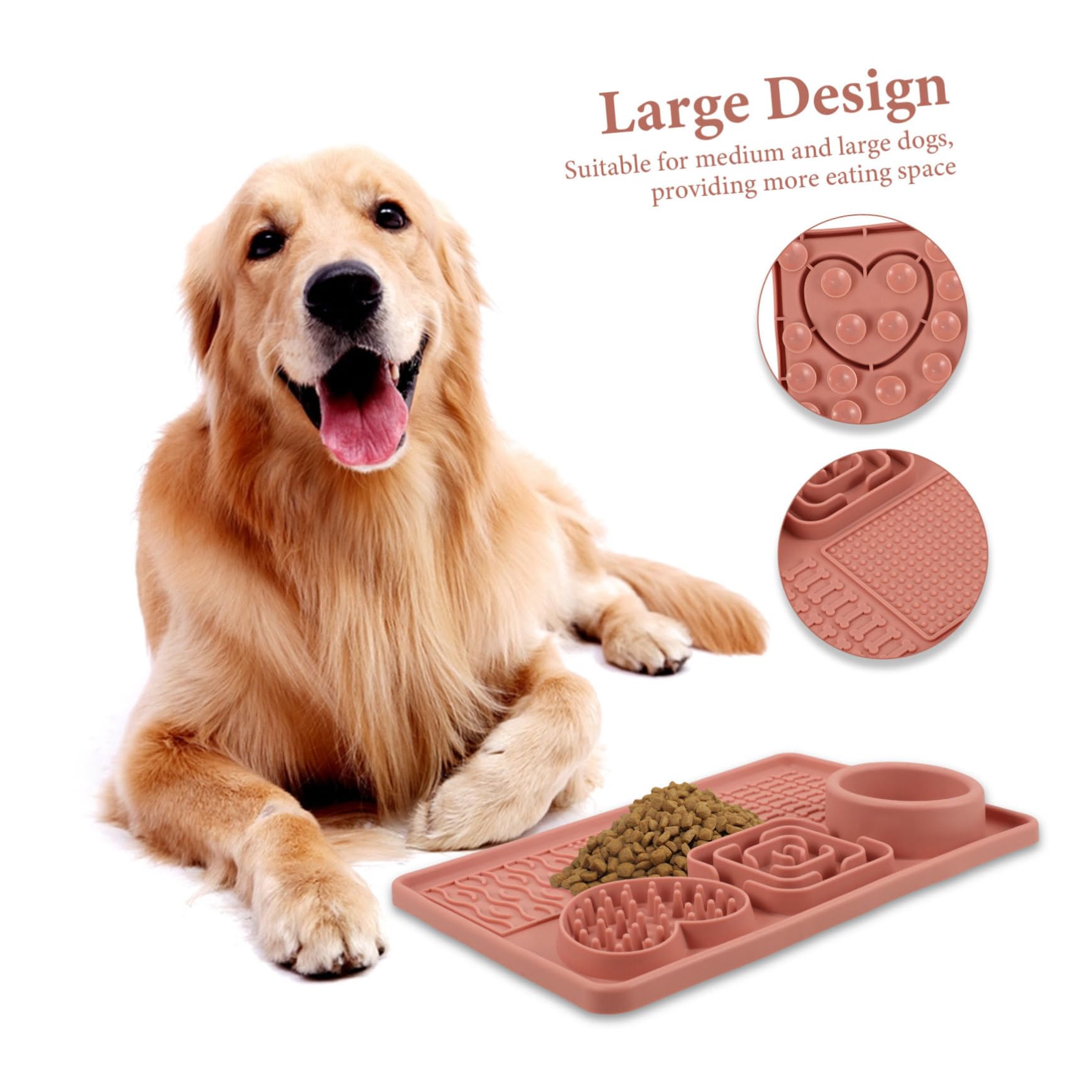 BESPORTBLE 5pezzi Tappetino Per Cani Per Alimentazione Lenta Con Ventosa Tappetino Leccare Per Animali Domestici Riduce La Velocità Di Pappa Facile Da Pulire e Riutilizzabile Design