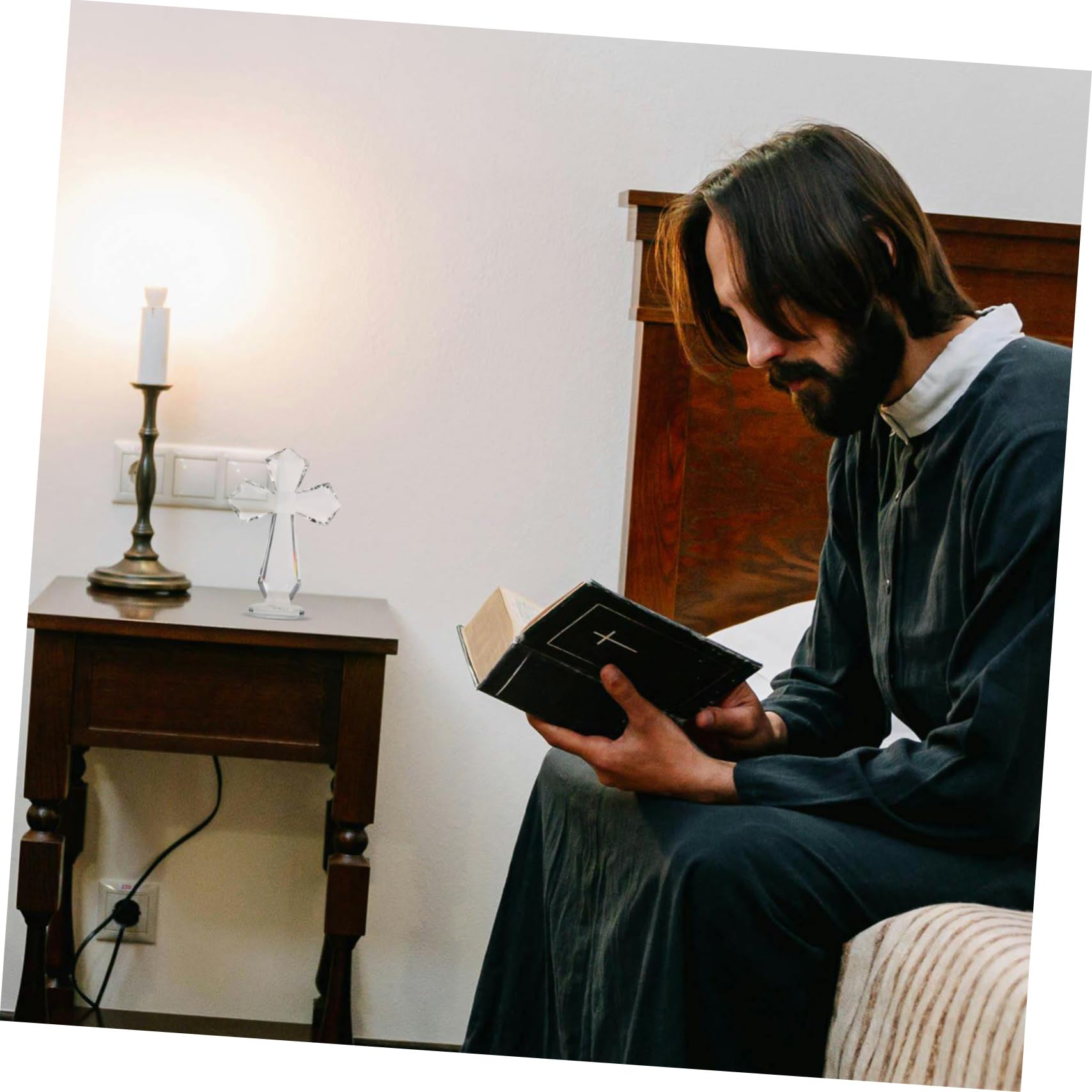 Amazon.co.jp: VINTORKY クリスタルガラス 十字架 置物 5.8インチ