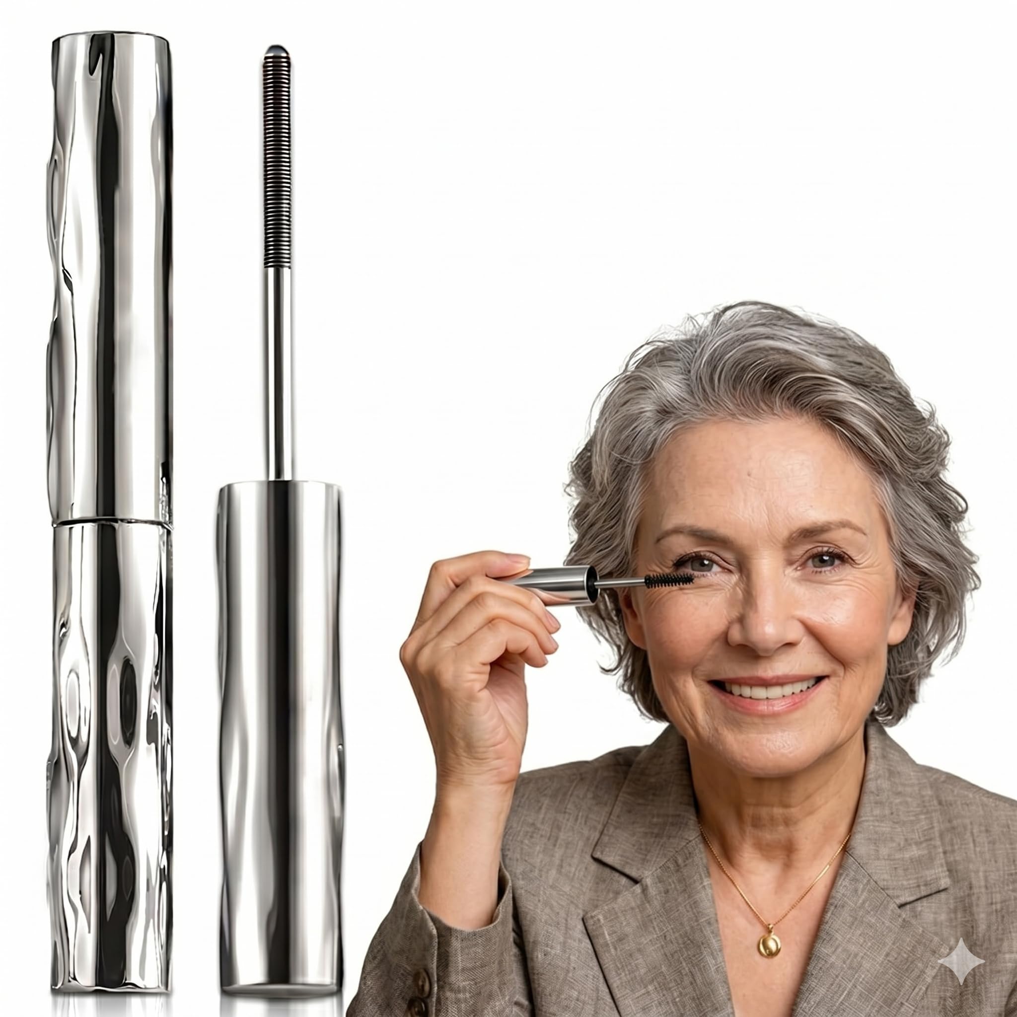 Wimperntusche Für Ältere Frauen, 2026 Modell Mascara Für Ältere Frauen Mit Metallbürste Für 3D-Schwung, Wasserfeste Und Dichte Wimpern Mascara, Schnelltrocknend & Wischfest Für Reife Augen - 1