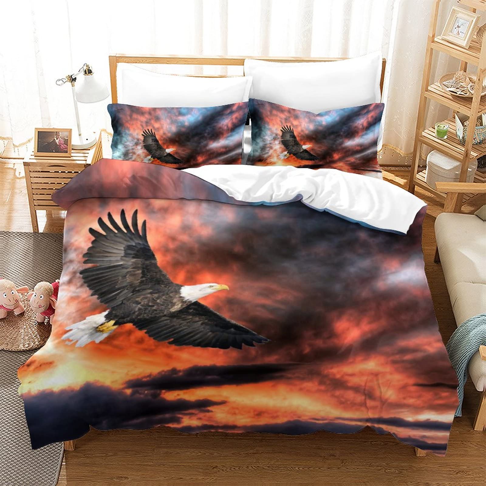 Parure de lit Aigle 3D pour une Chambre Style Nature Sauvage