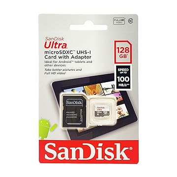 SanDisk Ultra MicroSDXC 128GB com adaptador