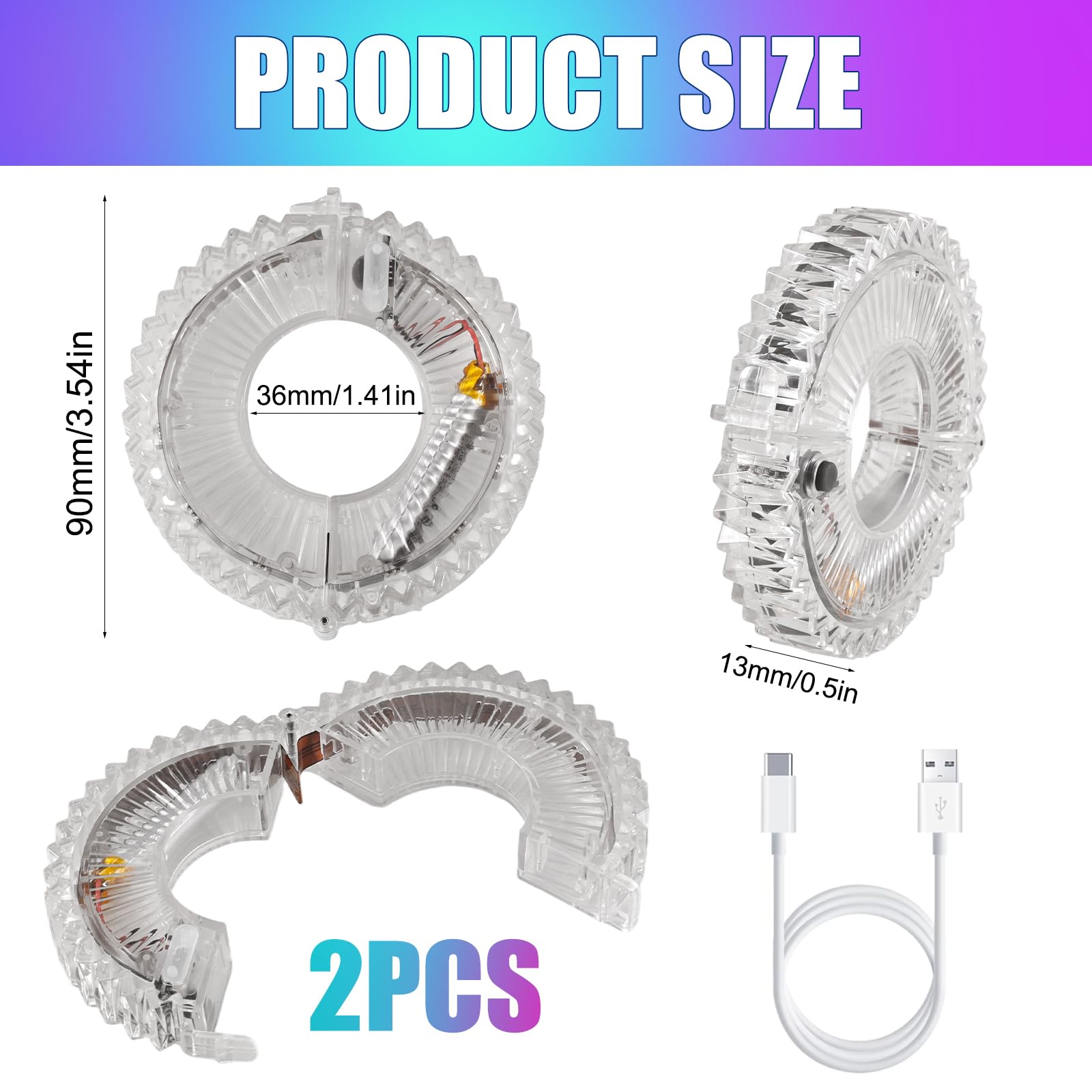 Begonia 2 luci a LED per bambini, ricaricabili tramite USB, per bilanciamento del monopattino a LED, 7 colori, 18 modalità e Smart Induction, IP55, impermeabili, per bambini e adulti