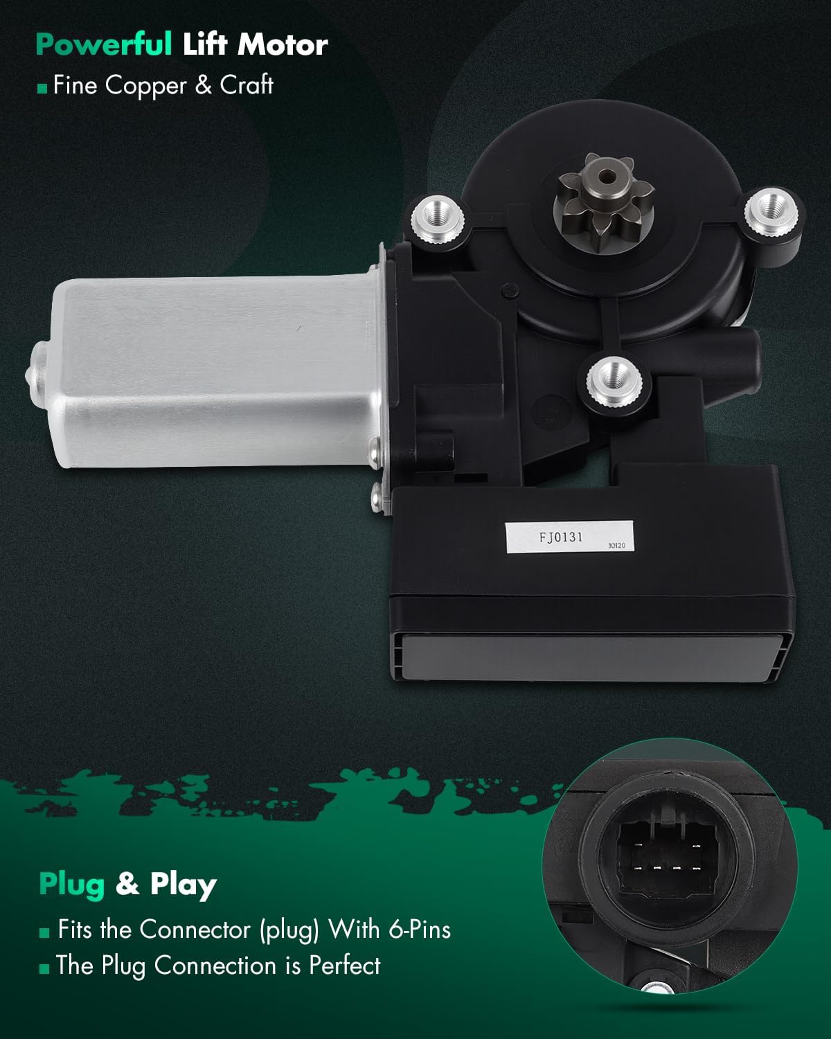 SCITOO Front Left Power Window Regulator Motor Replacement for 2002-2006 for Toyota Camry,2002-2003 for Lexus ES300,2004-2006 for Lexus ES330 8572033140, 8572042070, 8572042080