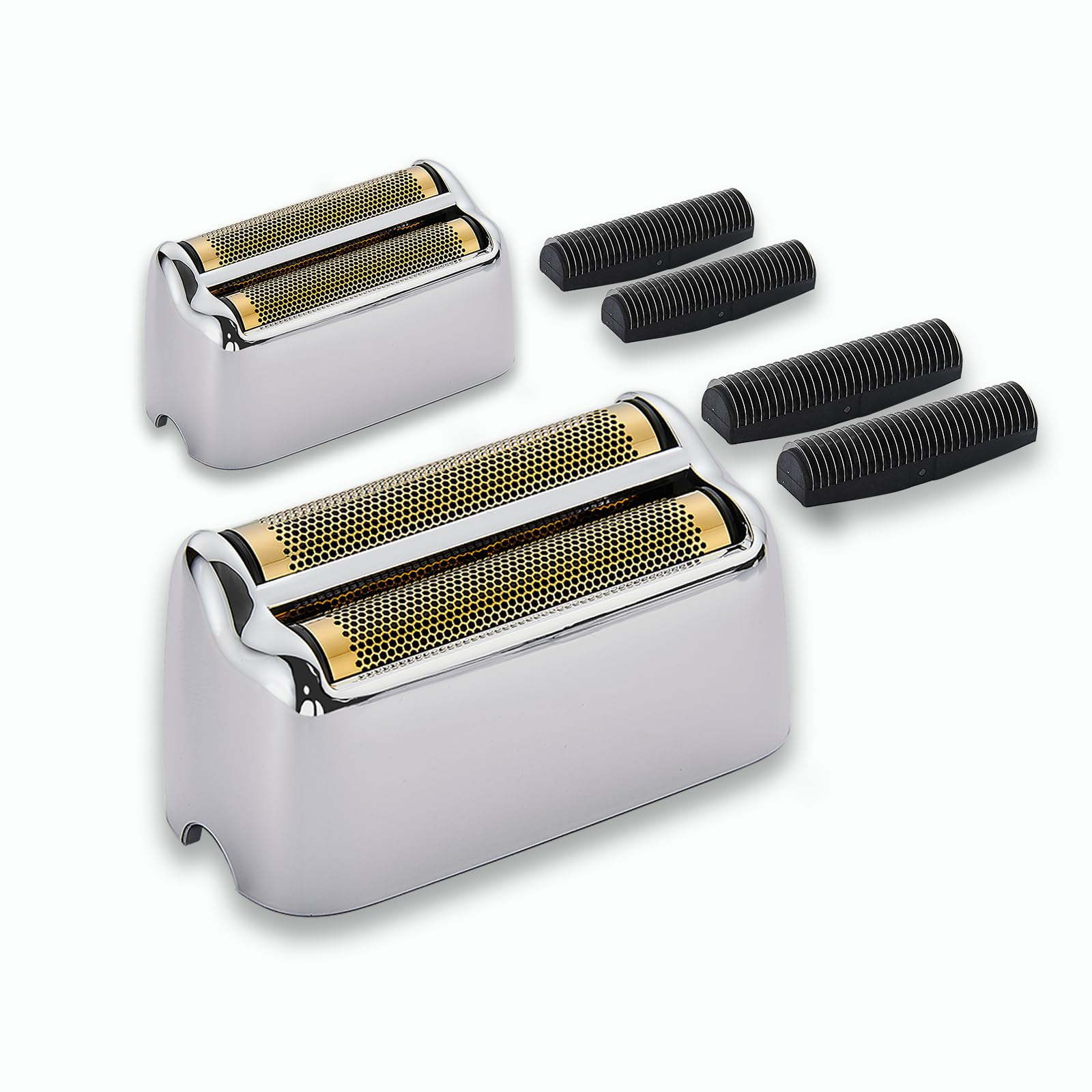 Cuchillas y láminas de repuesto para afeitadora compatibles con BaBylissPRO Double FXFS2 Metal (plateadas, paquete de 2)