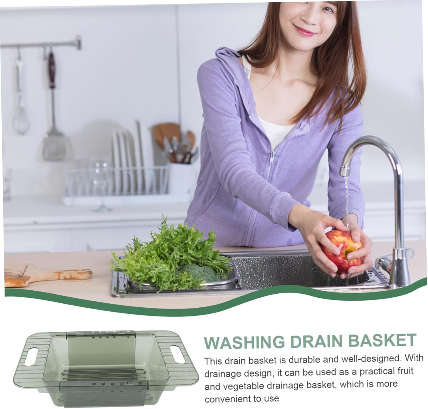 Retractable Sink Strainer Kitchen Sink Basket Extendable Drain Basket for Kitchen Use