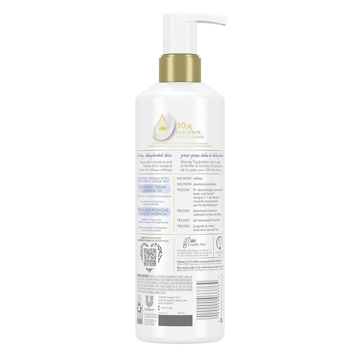 Dove Body Love Body Cleanser For Dry Skin Moisture Boost Body Wash with Hyaluronic Acid and Moringa Oil 17.5 fl oz 3 Count : Beauty & Personal Care