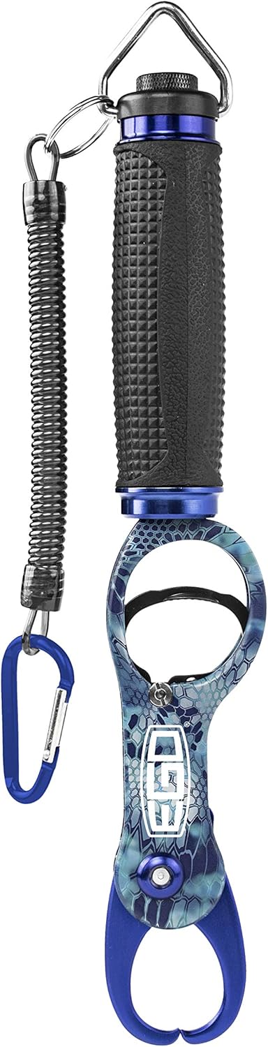 EGO Mini Fish Gripper Tool with Magnetic Release, Extra Wide Jaw, Ergonomic Foam Grip, Aluminum Body, Ideal Fish Lip Gripper for Freshwater and Saltwater, Fishing Gear Compact & Lightweight