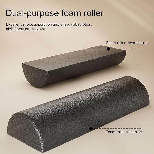 Half Foam Roller - High Density Foam Roller | Balance Half-Shaft | Smooth Surfacе, Yoga Pilates Fitness Equipment, Muscle Stretching & Recovery,Training, Home Studio Gym - 4