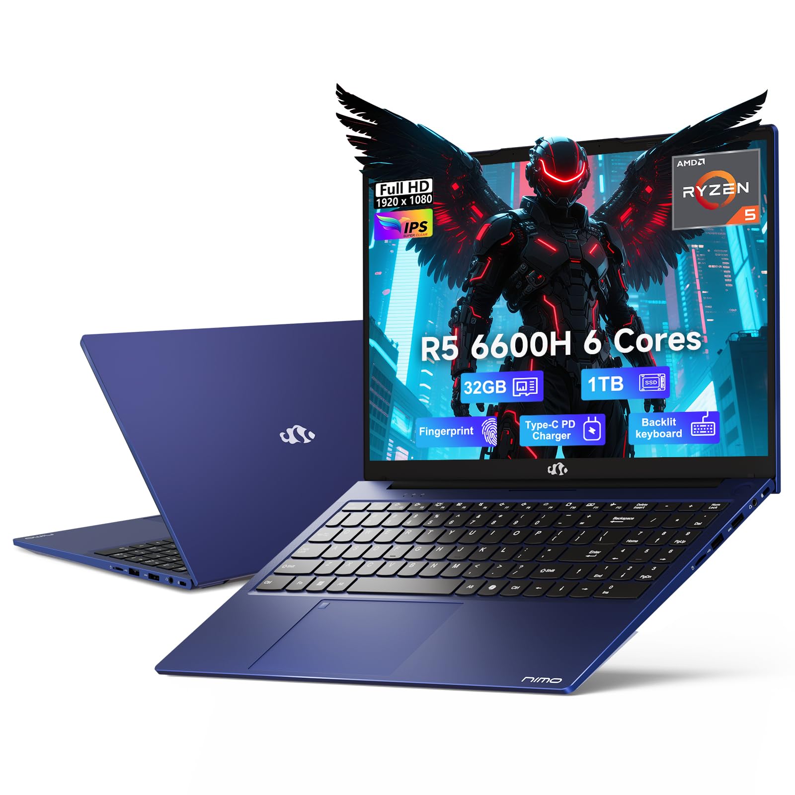 Nimo Computer NIMO 15.6 Gaming Laptop AMD Ryzen 7 32GB DDR5 1TB SSD NIMO 15.6