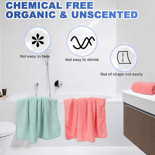 Miniatura 3 de Newwiee 20 toallas de baño grandes a granel de 55 x 28 pulgadas, toallas de baño extra absorbentes, toallas de playa, toallas de baño de secado