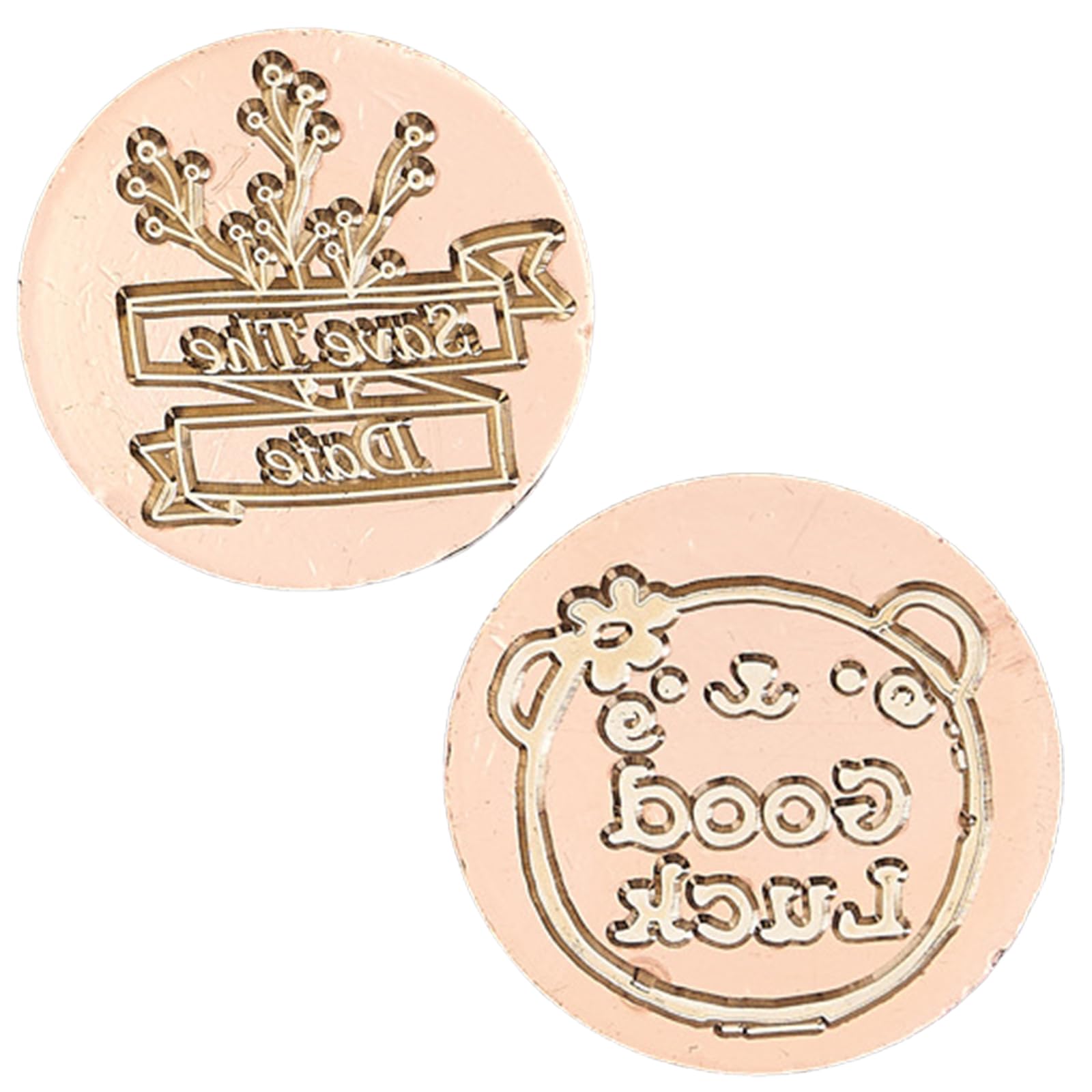Nucelit 2Pieces Seal Stamp Head with Vintage Pattern for Seal Envelope Valentines Card Wedding Invitation Card Wine Bottle Stamp