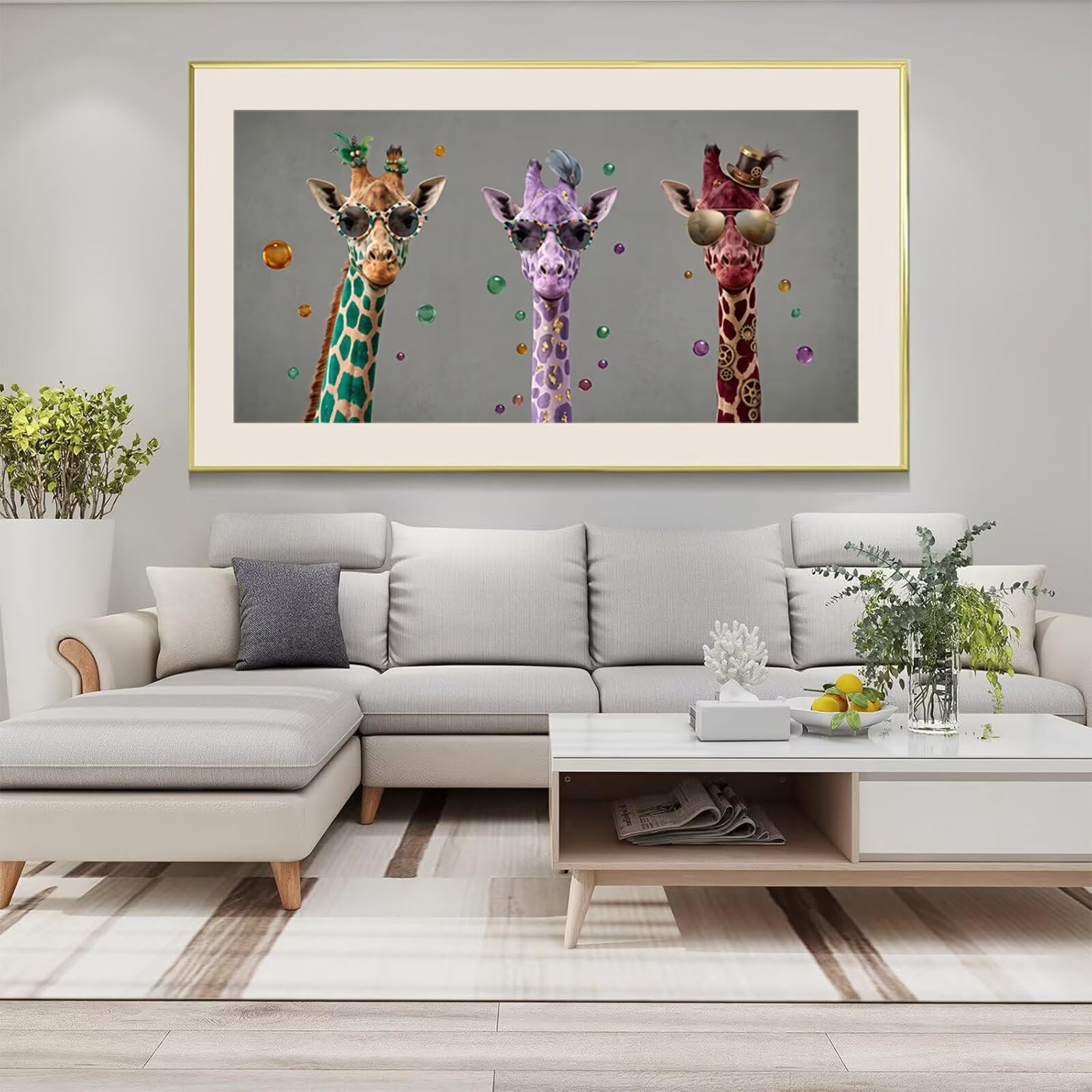 Diamond Painting Kit Completo Animale Diamond Painting Adulti Grande XXL Giraffa 5D DIY Passatempo per Adulti Strass Embroidery Kit Punto Croce Diamantini per Home Wall Room Decor, 60x120cm, Cod-990