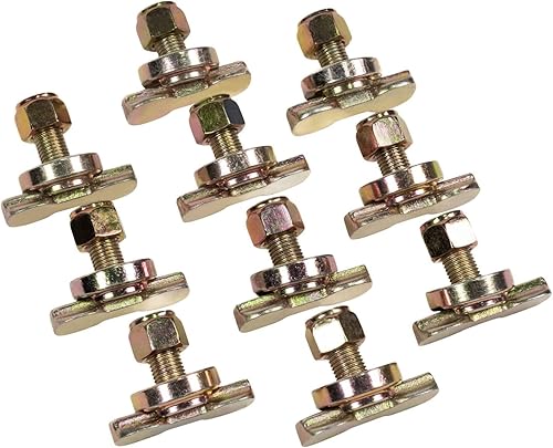 Miniatura 4 de Mytee Products Paquete de 10 pernos roscados de doble orejeta en L Puntos de anclaje resistentes en L, WLL #1833 lbs Anclaje de amarre para riel