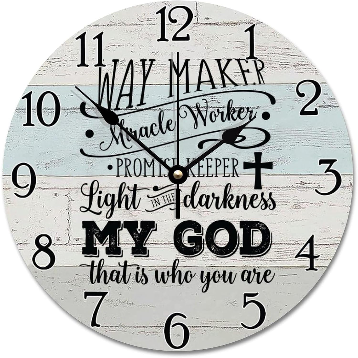 Bible Verse Wall Clock My God That is Who You are Round Decorative Clocks Battery Operated 12 Inch Silent Scripture Print Decor for Bedroom Living Room Farmhouse Wall Decor