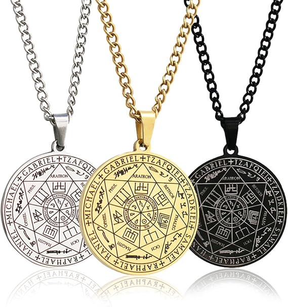 Seals Of Seven Archangels Necklace Michael Pendant Men Angels Sigil Amulet Protect Necklaces For Men Women Jewelry Michael Necklaces