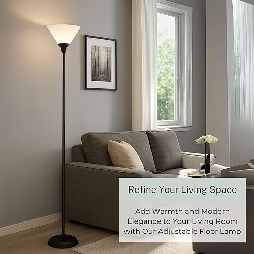 Miniatura 2 de Lámpara de suelo Light Accents con pantalla color blanco, 100 W, negro, 6113-21, 100.00watts