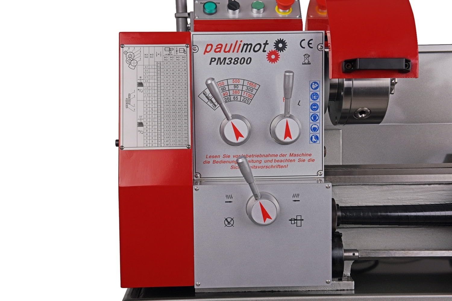 PAULIMOT Drehmaschine PM3800 mit 400 Volt Motor und Messsystem