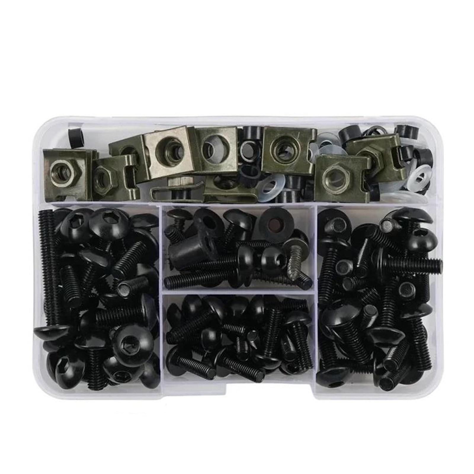 ZWBHNB Motorcycle Bolts Screw For K&awasaki Z750 Z900 Z1000 Z800 For Versys 650 Er6n For Ninja 400 300 Z1000sx 177pcs Fairing Bolt Kit(BLACK)