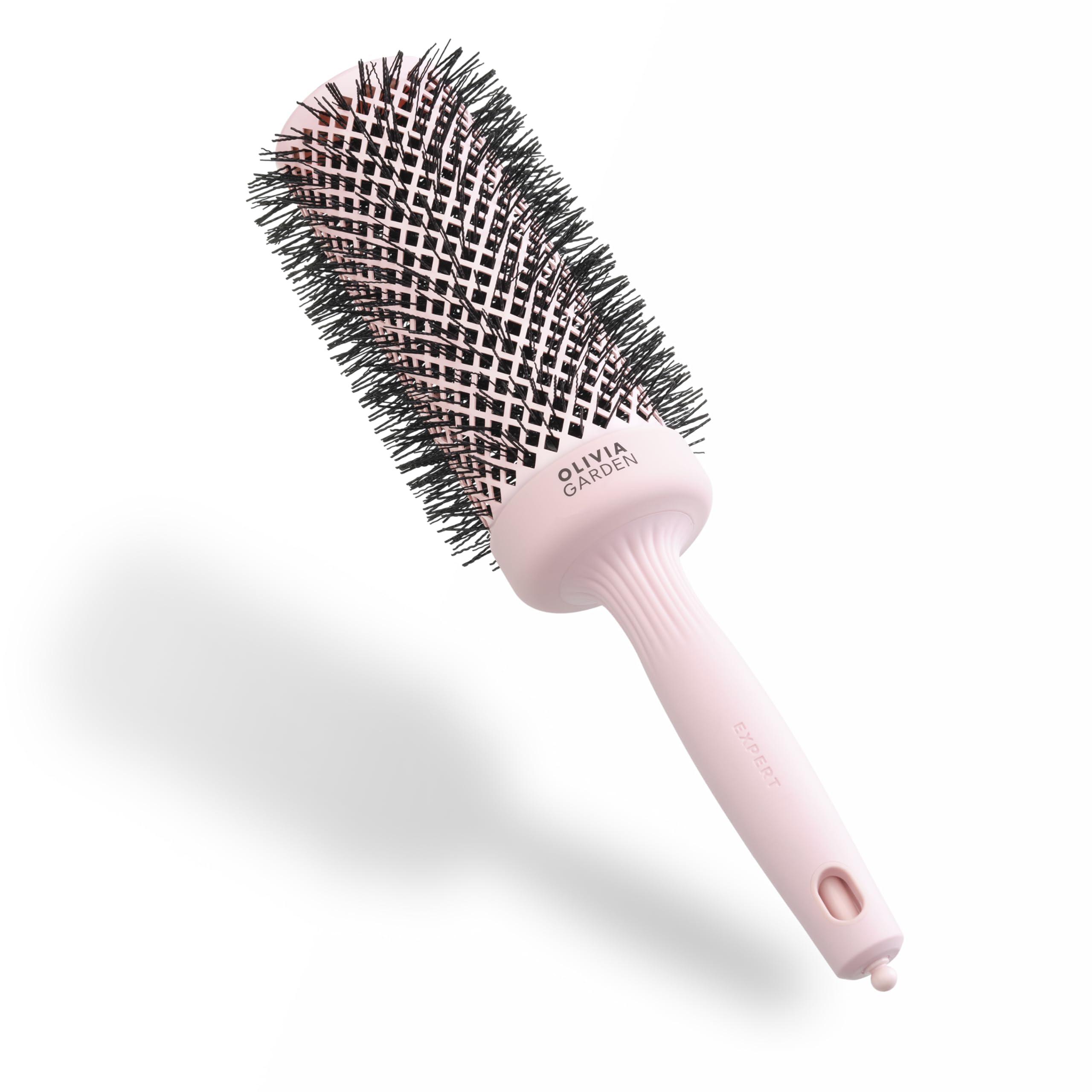 Olivia Garden Expert Blowout Speed - Pastel Pink - 55 - Ceramic Coated Round Brush with Extra Long Barrel for 25% Faster Blowouts