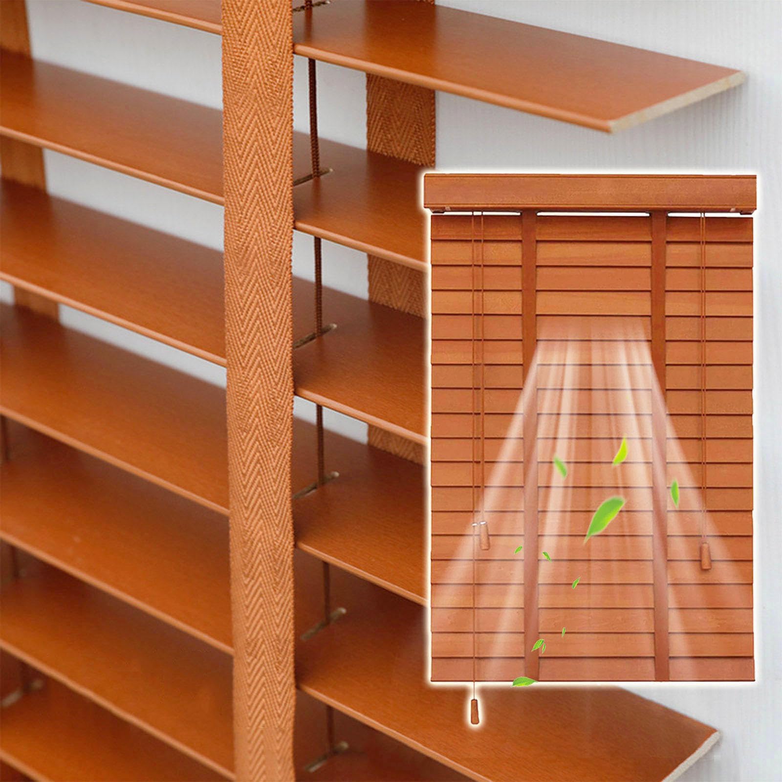 Wooden Venetian Blinds for Windows,Horizontal Blinds,Light Filtering Wooden,WxH-120x150cm/47x59in