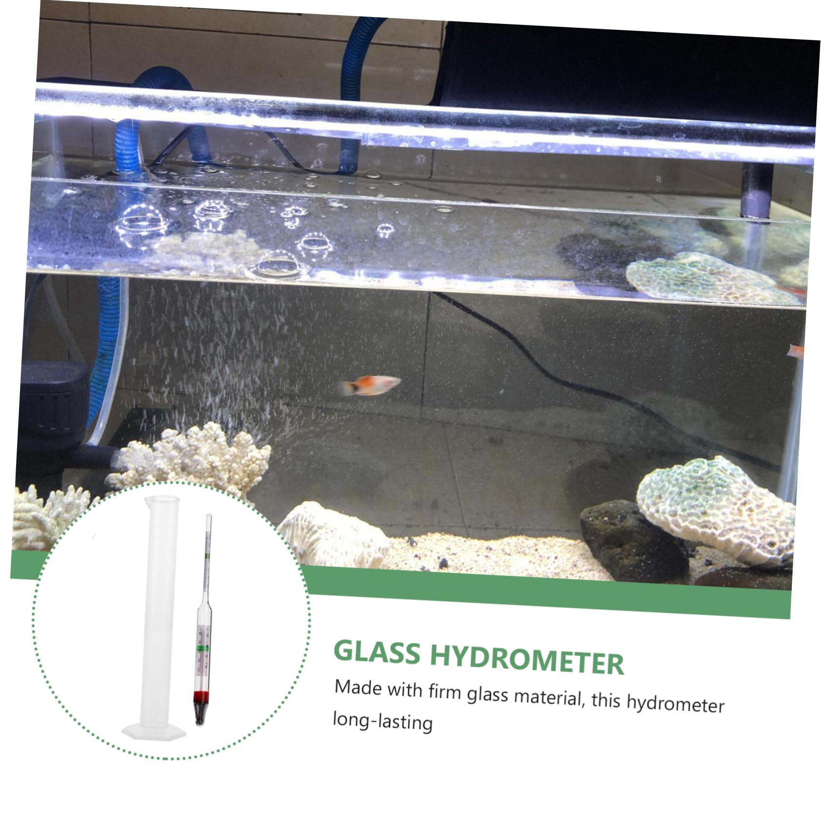 GLEAVI 3sets Tester Per Salinità Idrometro Per Acquari Con Cilindro Graduato Da Misuratore Di Salinità Per Ambienti Marino e Dolce Strumento Di Precisione Per Monitoraggio Kit
