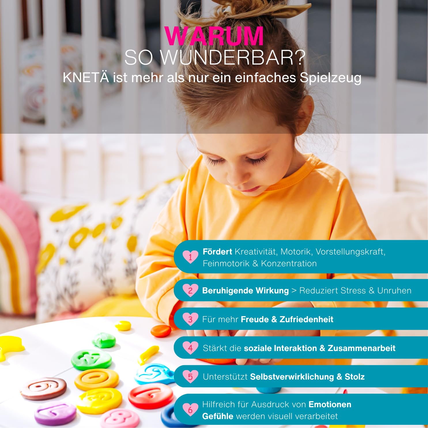 Knete Set Kinder ab 1 Jahr | Starter Set mit 18 Farben & Zubehör | Unbedenkliche, weiche Modellierknete | Fördert Fantasie & Motorik
