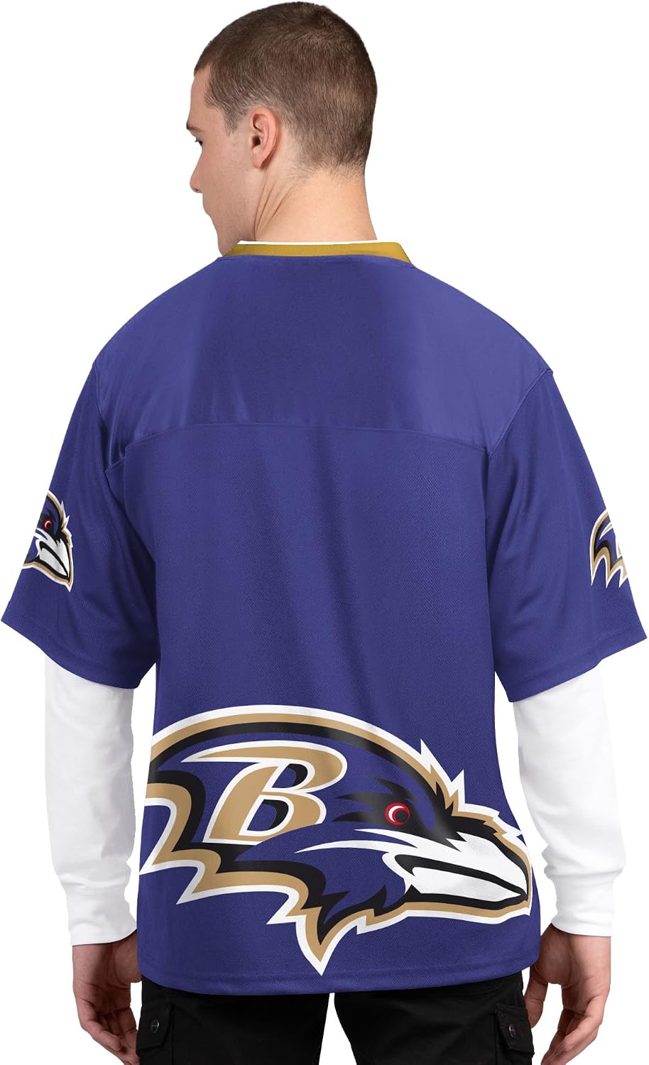 STARTER Men's Purple/White Baltimore Ravens Short Sleeve & Long Sleeve T-Shirt Combo Pack