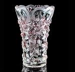 Vase en verre de cristal rose 11.8" Vases modernes pour le salon, chambre, cuisine, table à manger, manteau, mariage,