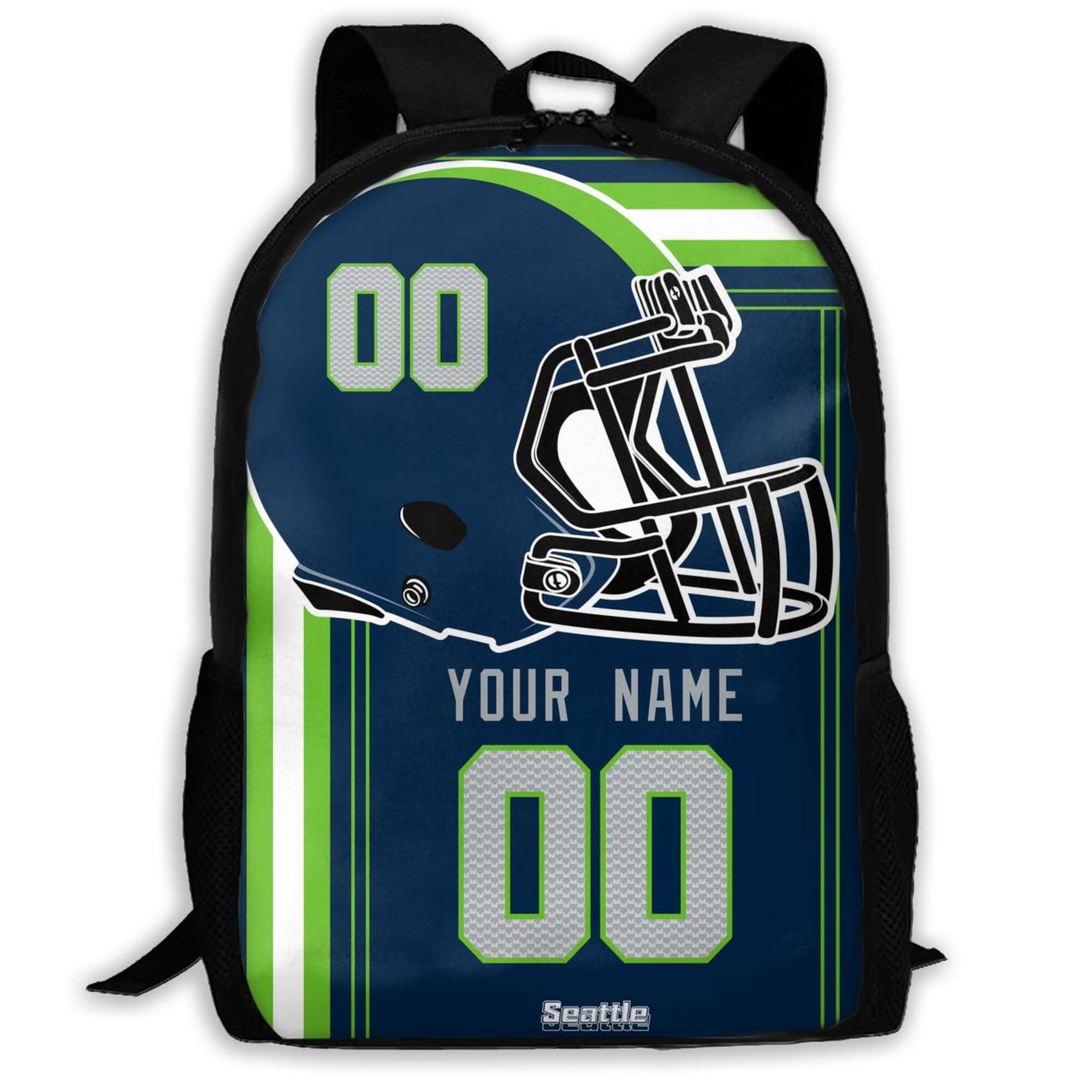 ANTKING Seattle Backpack Customized High capacity Personalized Any Name and Number Fans Gifts for Kids Men