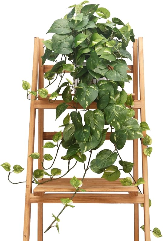 CEWOR Fake Plants Artificial Plants Indoor Faux Plant for Home Decor Silk Realistic Hanging Plants Potted Aesthetic Fake Pothos for Shelves Office Bedroom Bathroom Decor (Green)