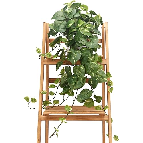 CEWOR Fake Plants Artificial Plants Indoor Faux Plant for Home Decor Silk Realistic Hanging Plants Potted Aesthetic Fake Pothos for Shelves Office Bedroom Bathroom Decor (Green)