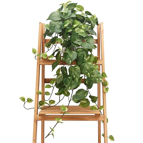 CEWOR Fake Plants Artificial Plants Indoor Faux Plant for Home Decor Silk Realistic Hanging Plants Potted Aesthetic Fake Pothos for Shelves Office Bedroom Bathroom Decor (Green) - 32in