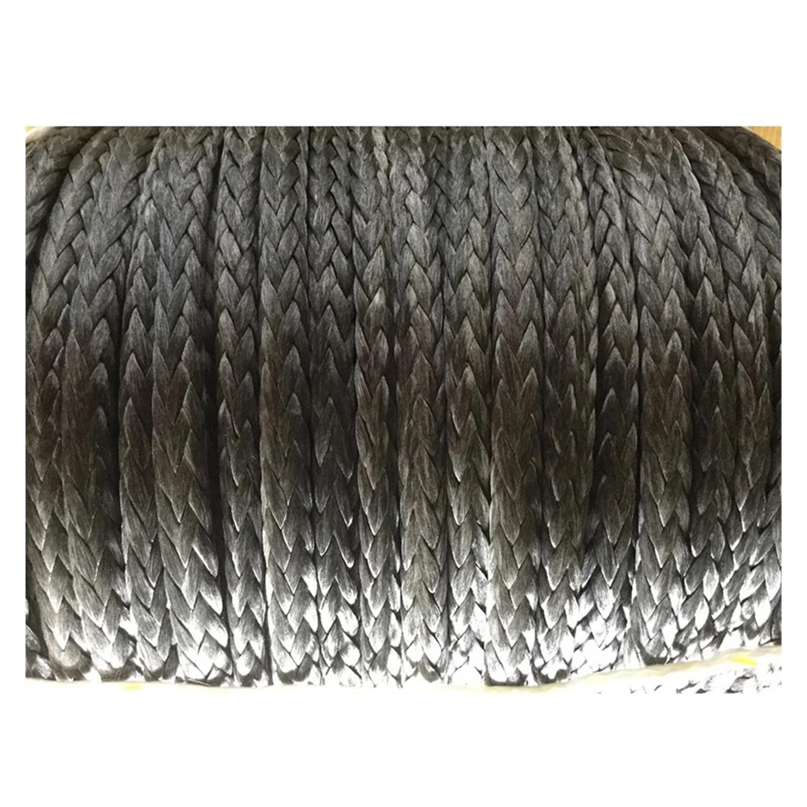 Syntetyczna lina do wyciągarek samochodowych 8 mm x 12 m z tuleją ochronną i kauszą, wytrzymała, 6100 kg, kompatybilna z pojazdami ATV i UTV Niska waga i większa odporność na ścieranie(Gray)