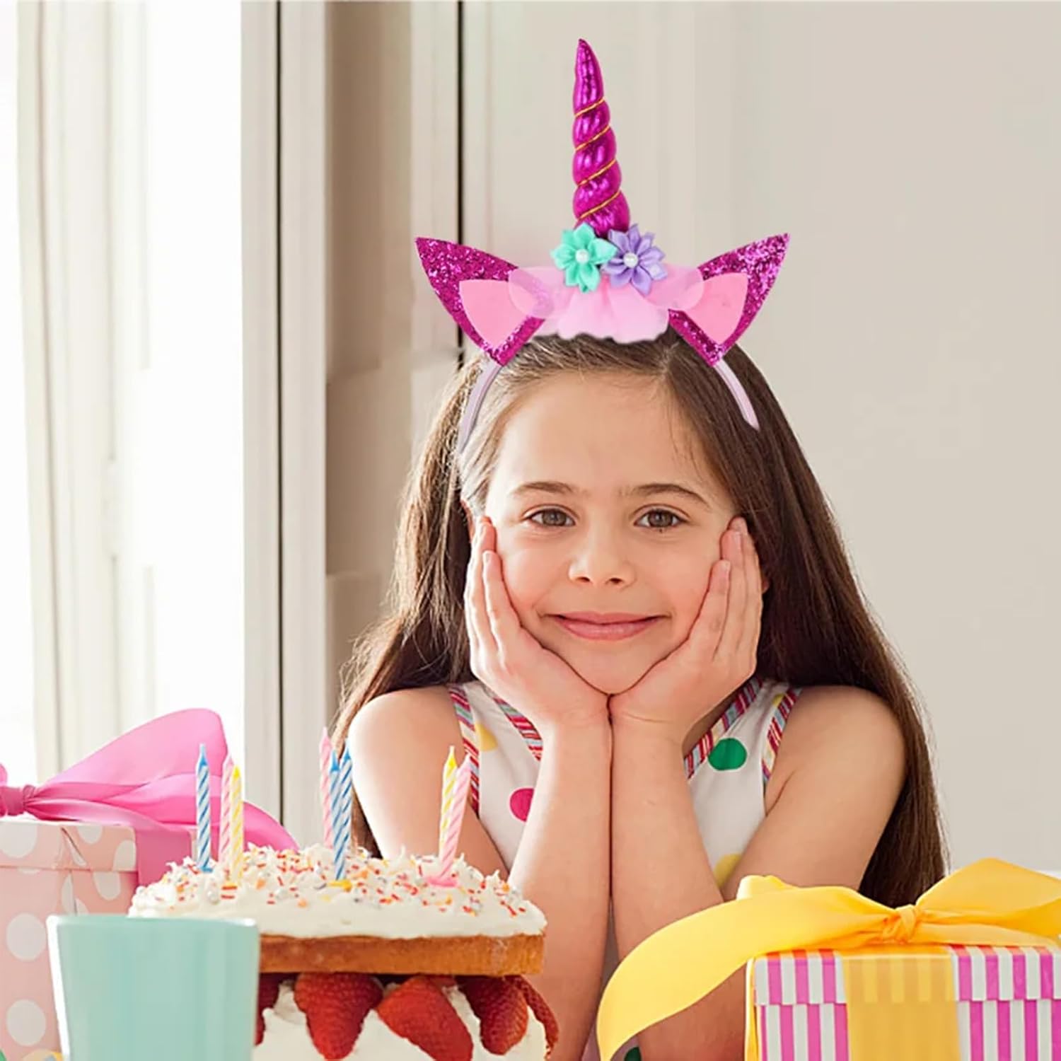 Unicorn Horn Headband Glitter Cute Unicorn Hairband Birthday Party Halloween Cosplay Clothing Hair Decoration - Image 7