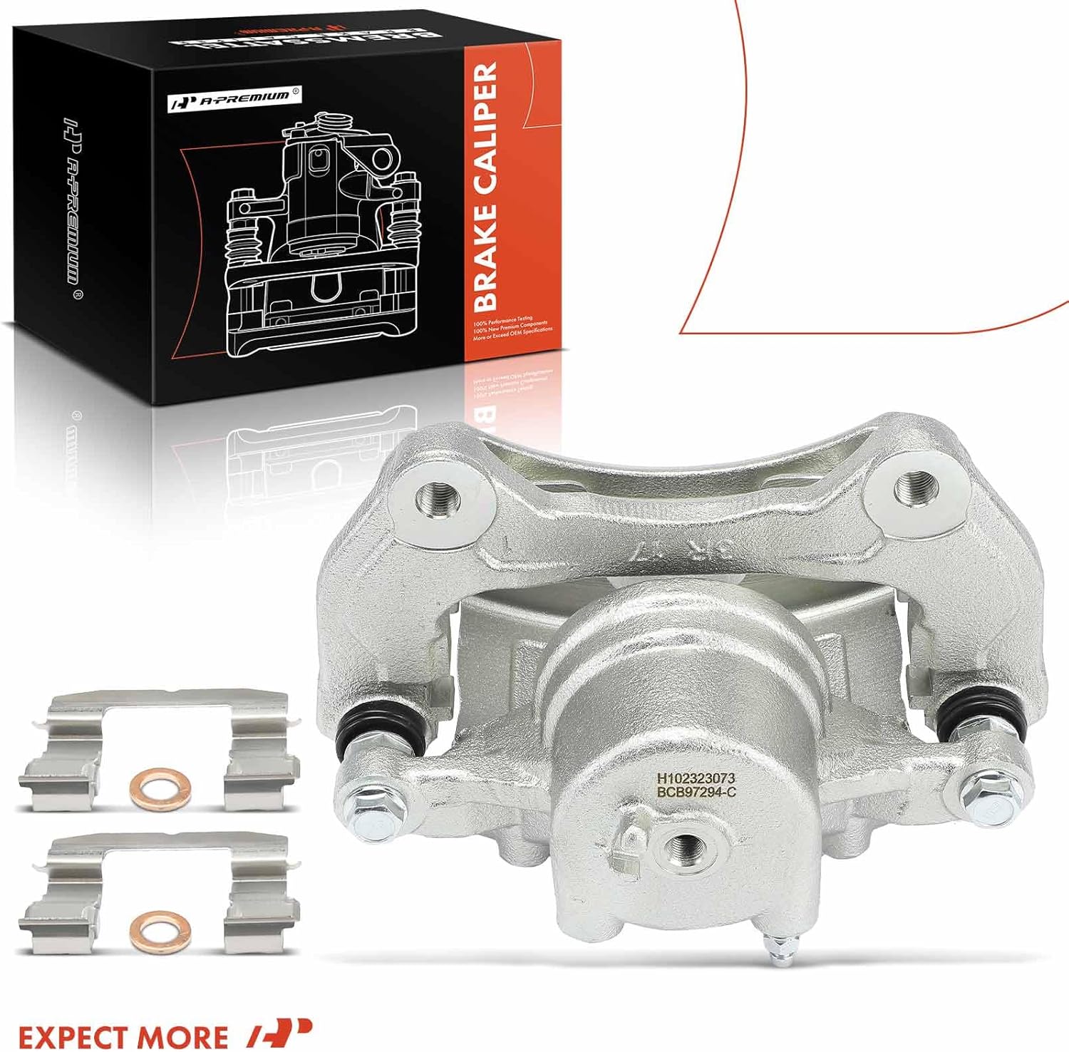 A-Premium Disc Brake Caliper Assembly with Bracket Compatible with Select Kia Models - Cadenza 2014 2015 2016, V6 3.3L - Front Right Passenger Side