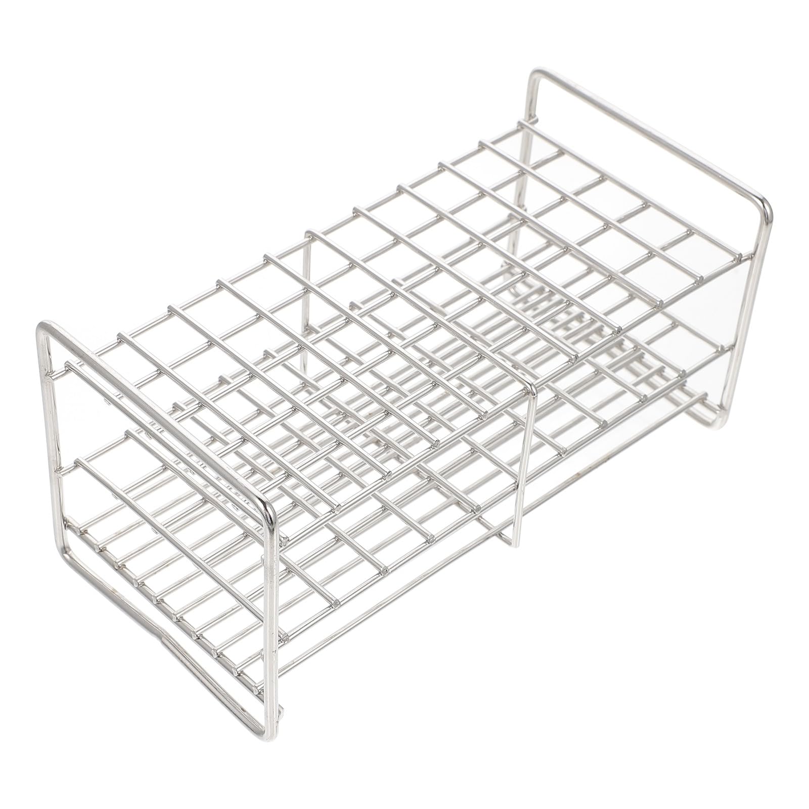 Reagenzglasständer Robuster Tubenhalter Edelstahl mit 50 Quadratischen Löchern und Griff Praktisches und Sicheres Design für Labor und Zuhause