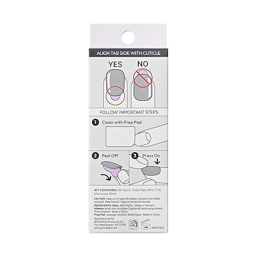 Miniatura 8 de Manicura a presión KISS imPRESS, kit de uñas a presión con tecnología PureFit, incluye almohadilla de preparación, mini lima y barra para cutícula,