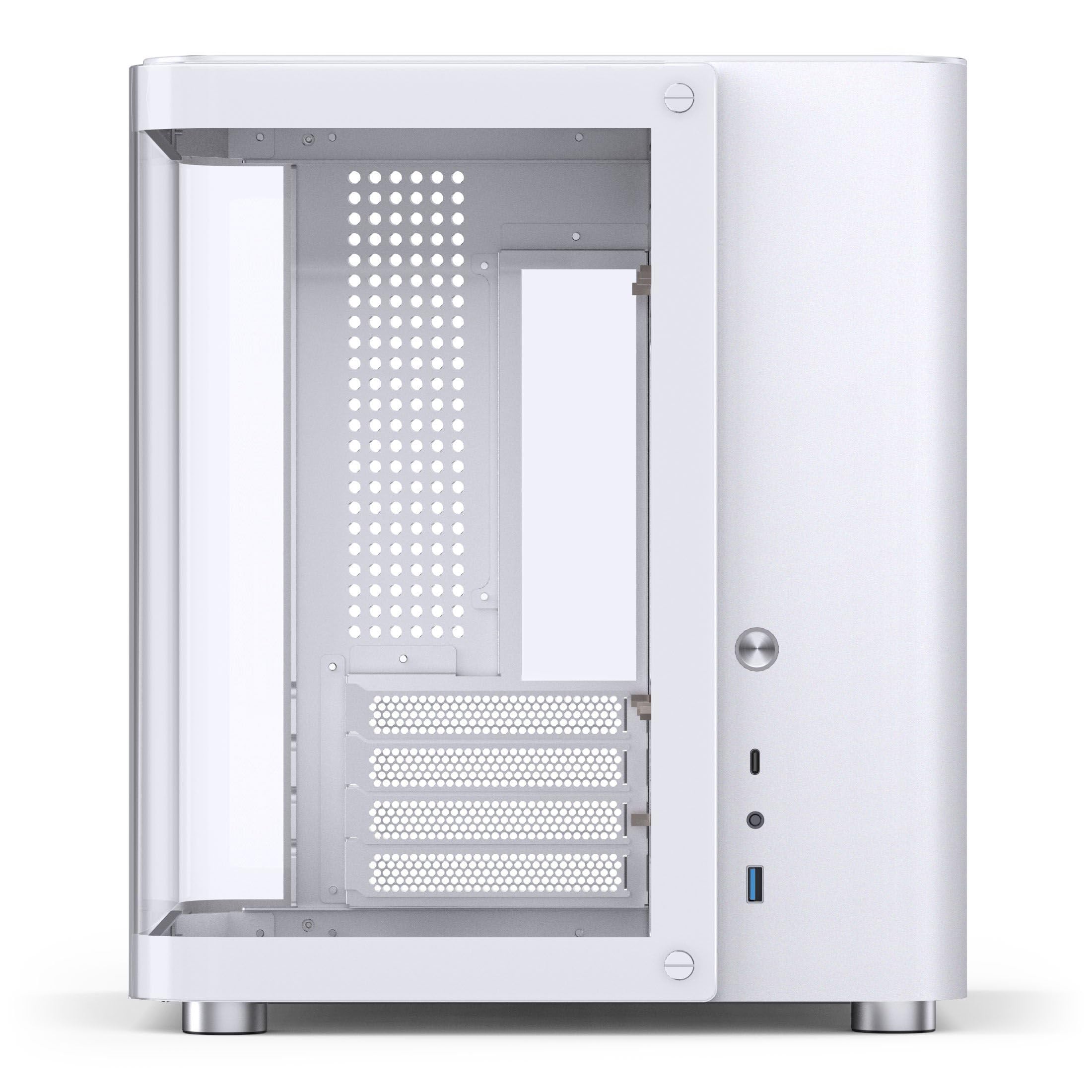 Jonsbo TK-1 2.0 Micro-ATX Case PC Bianco – Mini-Tower con design a doppia camera, vetro temperato, supporto per radiatore da 240 mm e USB-C