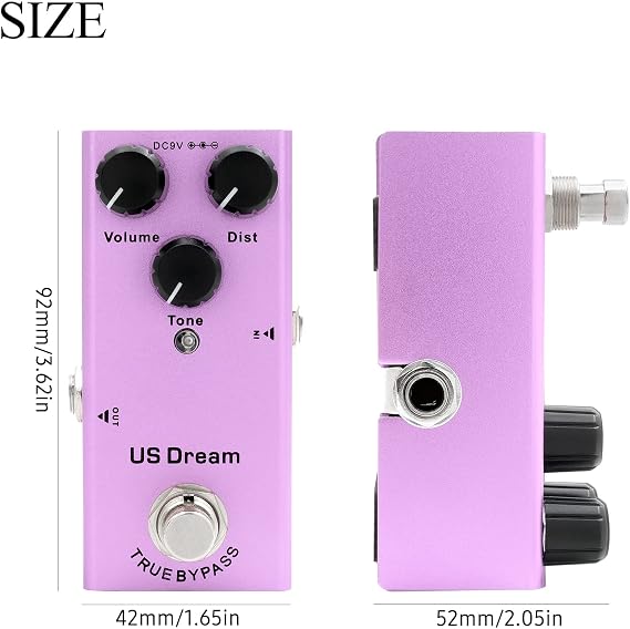 EF-04 Electric Guitar Effect Pedal Portable Guitar Effector Mini Single Electric Guitar Effect Pedal with True Bypass - Dream Purple