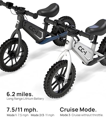 Miniatura 4 de Elecorange Balance - Patinete eléctrico para niños de 2 a 9 años, 2025 actualizado, largo alcance, acelerador de pulgar amigable, cubierta y ruedas