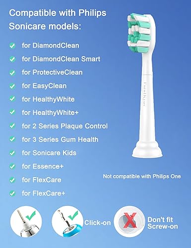 Miniatura 2 de FutulkyUS Cabezales de cepillo de dientes de repuesto para Philips Sonicare, cabezal de repuesto de dientes sónico eléctrico 4100 C1 C2 G2 control