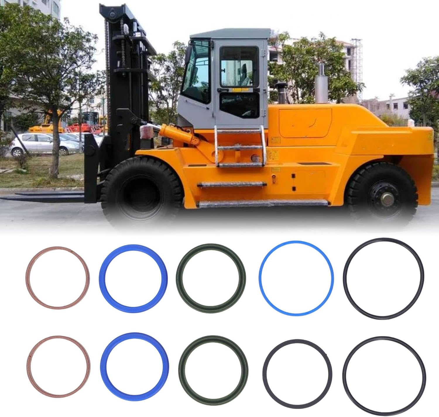 10Pcs Steering Cylinder Seal Kit with Excellent Sealing Performance for Linde H18E16E20 350 335 Forklift Replacement Parts Accessories