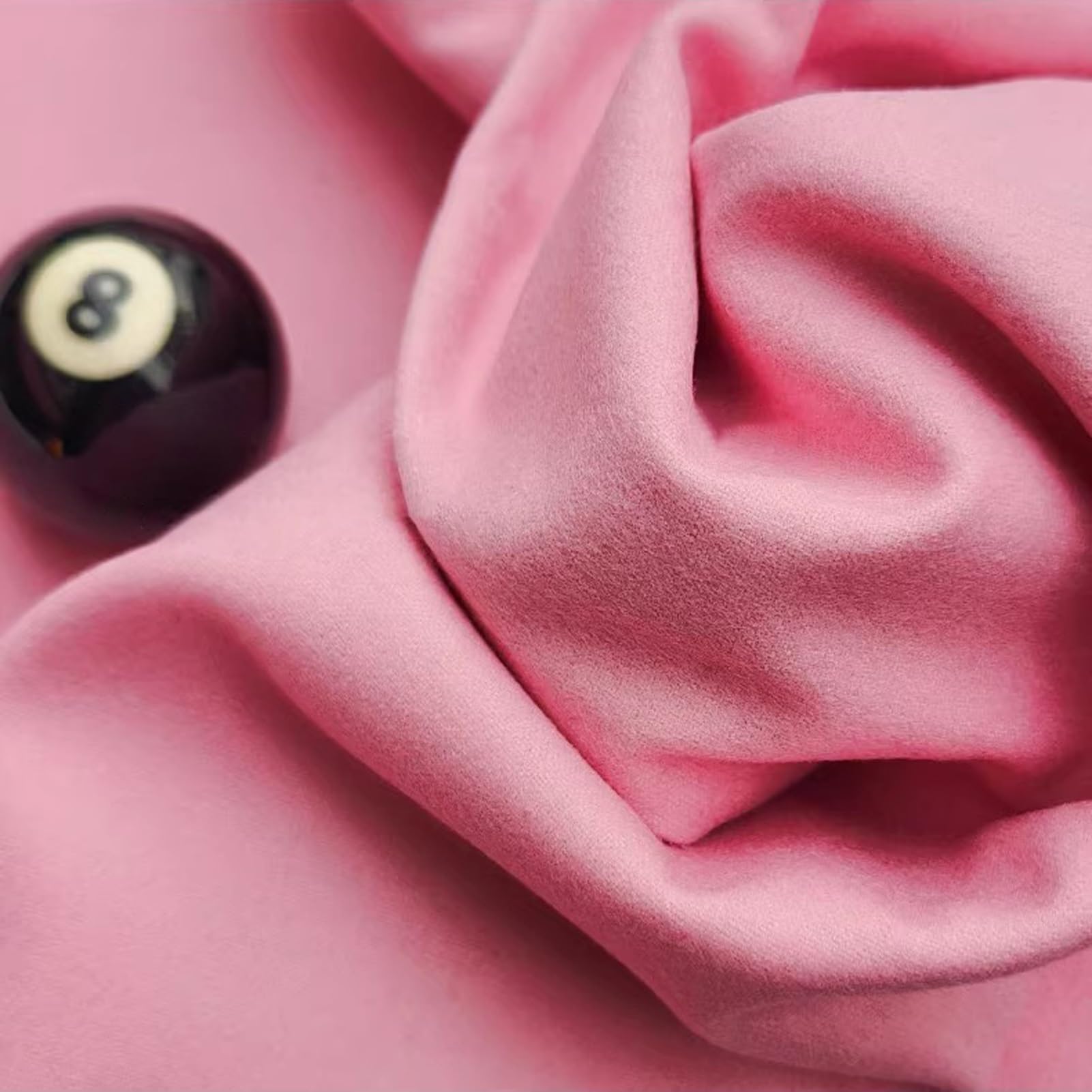 Fieltro para Mesa de Billar Americana de Nueve Bolas, Tela Precortada Rosa con 6 Tiras
