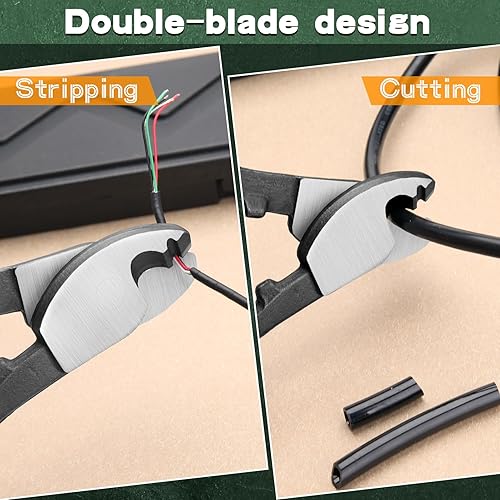 Miniatura 3 de SPEEDWOX Alicates de corte de cable, cortador de alambre de alto apalancamiento, pelacables multifuncionales de 8 pulgadas, cortador a ras de
