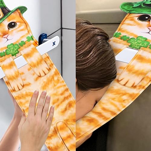 Vista 117 de Divertidas toallas de mano para decoración de baño y cocina, bonita toalla de mano colgante de gato, accesorios de cocina, ideas únicas de regalo