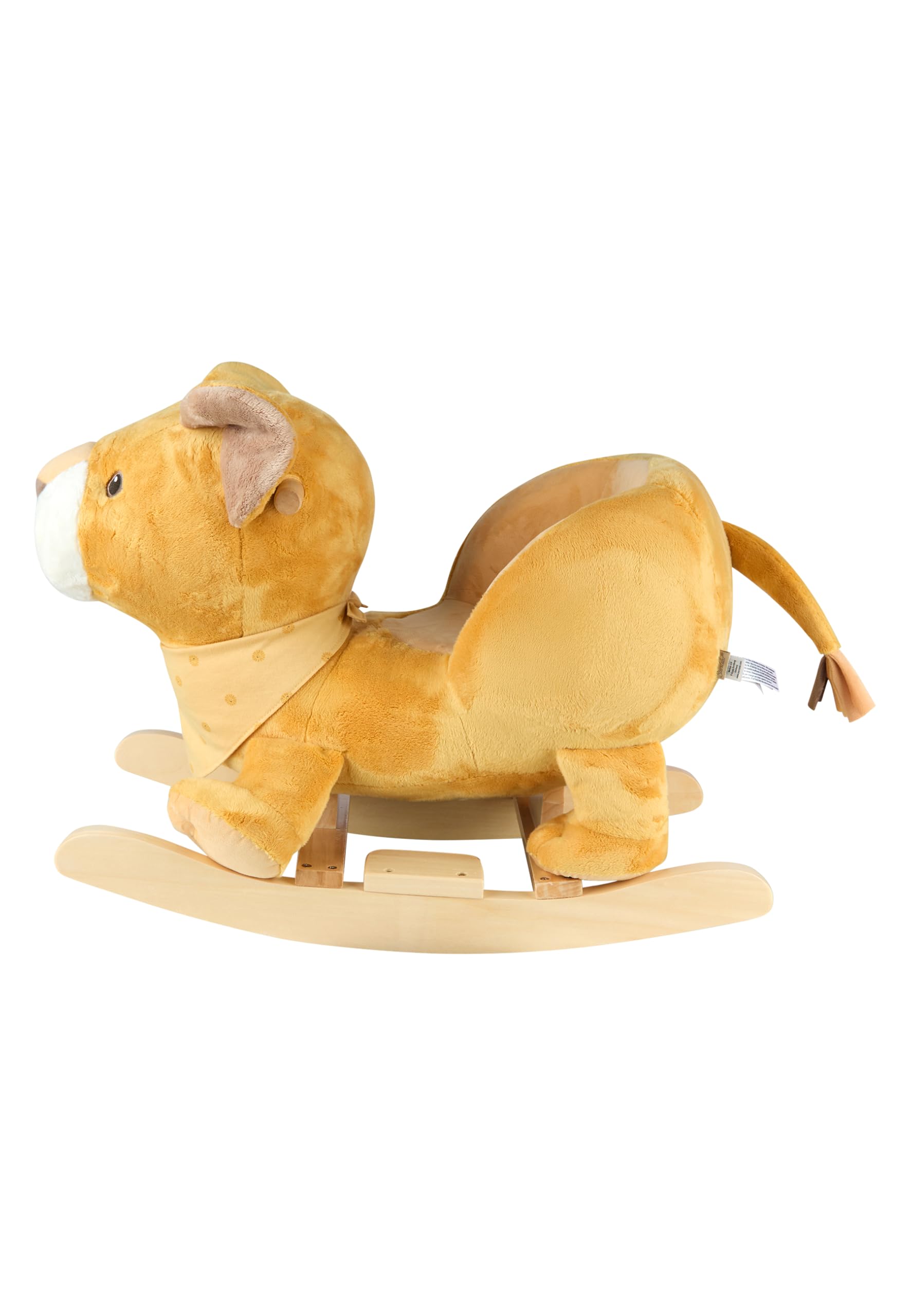 Sterntaler Schaukeltier Löwe Leo - Schaukelpferd aus Flausch & Holz - weiche Sitzfläche - Spielzeug Wippe für Kleinkind - Indoor - Geschenk Idee - Unisex, mattgelb