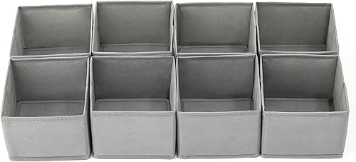 Qozary Paquete de 8 organizadores de ropa de bebé organizadores de cajones para ropa caja de almacenamiento plegable de tela para ropa ropa interior