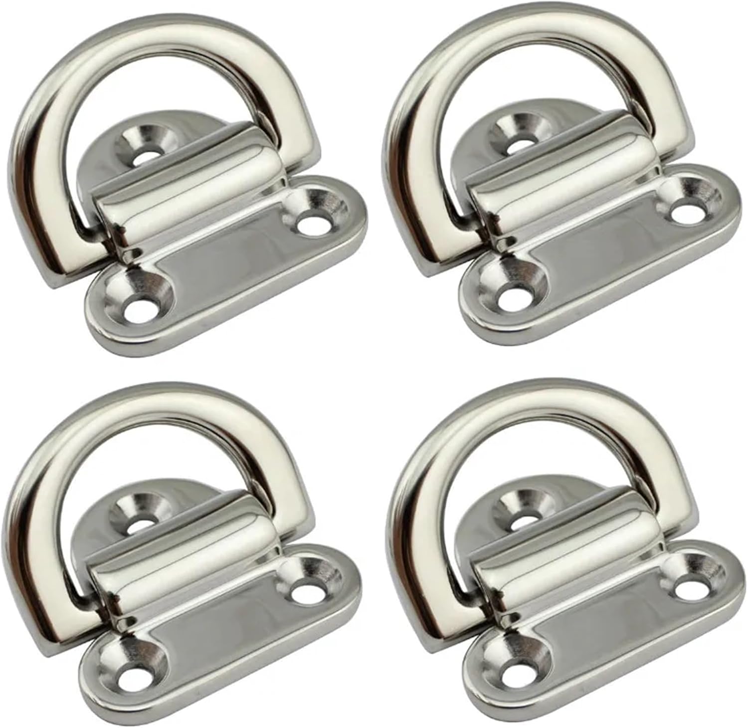 6mm Folding Deck Pad Eyes Lashing d Ring Tie Down Point Anchor Fixing Cleat Plate Mirror Polish Grade 316 Stainless Steel
