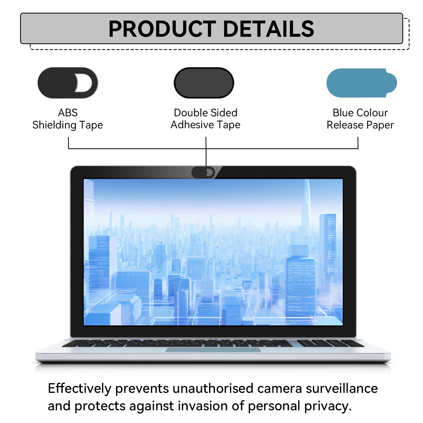8 Pezzi Coperchio Della Webcam, 0.6mm Camera Cover Ultra Sottile per Smartphone, Webcam Cover di Sicurezza con Panno Grigio per La Vostra Privacy e Sicurezza (Bianco+Nero)